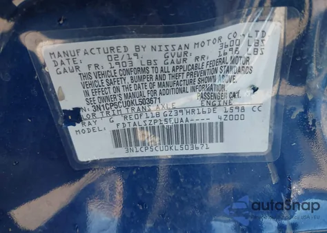 2019 Nissan Kicks Sv from USA, damaged, VIN 3N1CP5CU0KL503671